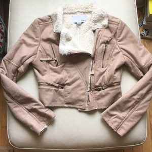 Bar III faux Sherpa Lined Zip Up Jacket